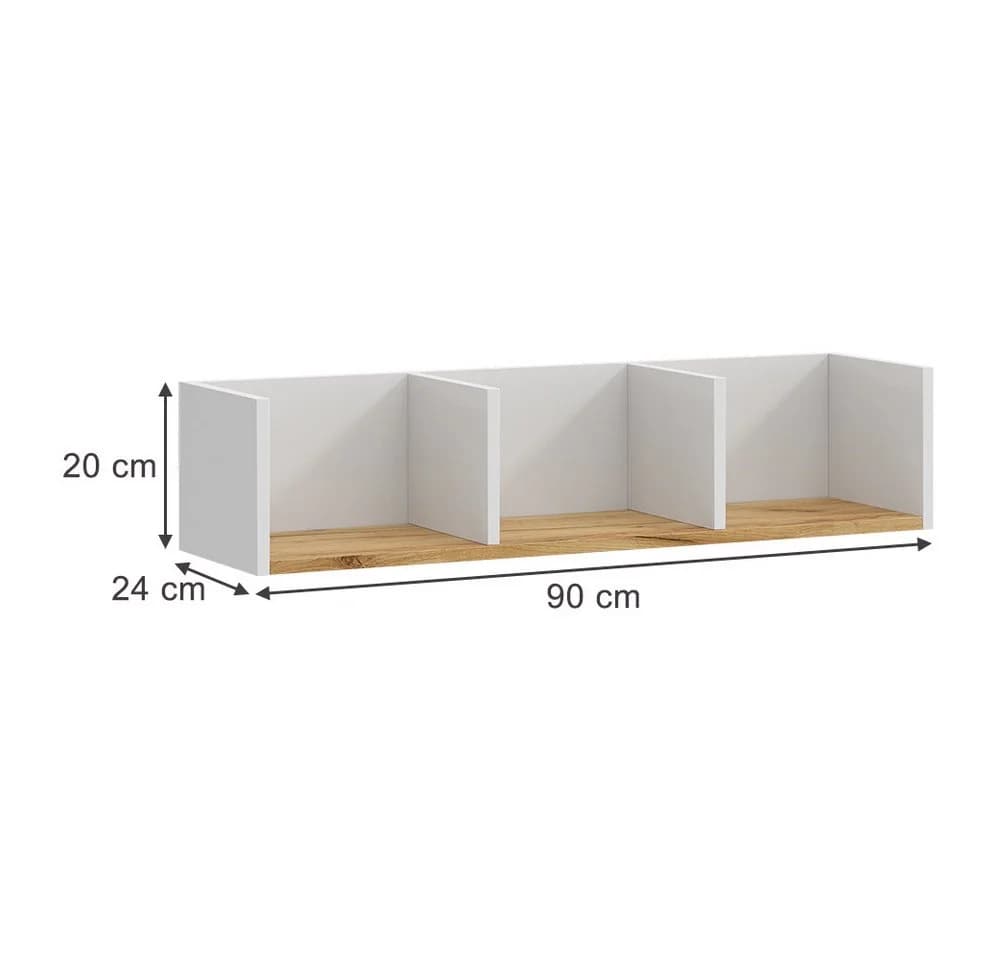 Vicco Bücherregal Tomy Weiß/Goldkraft Eiche Wandregal Modern