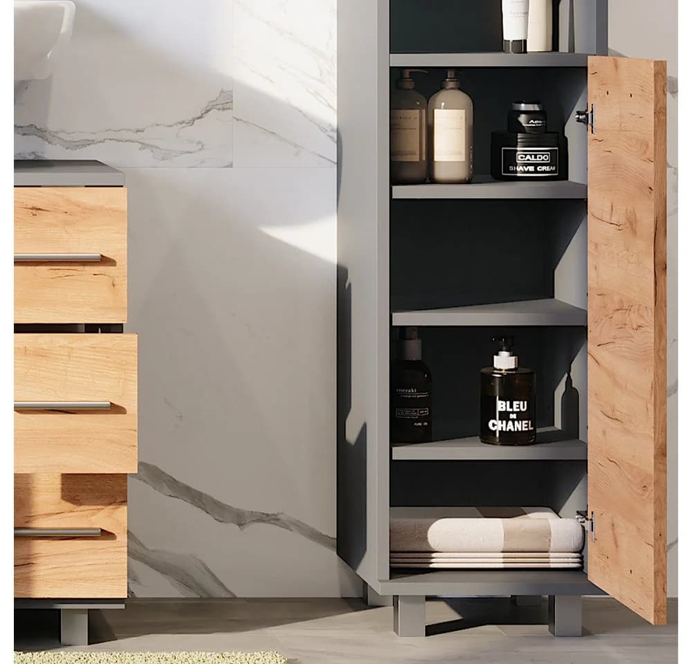 Vicco Midischrank Ilias Anthrazit/Goldkraft Eiche 2 Türen - Bild 4