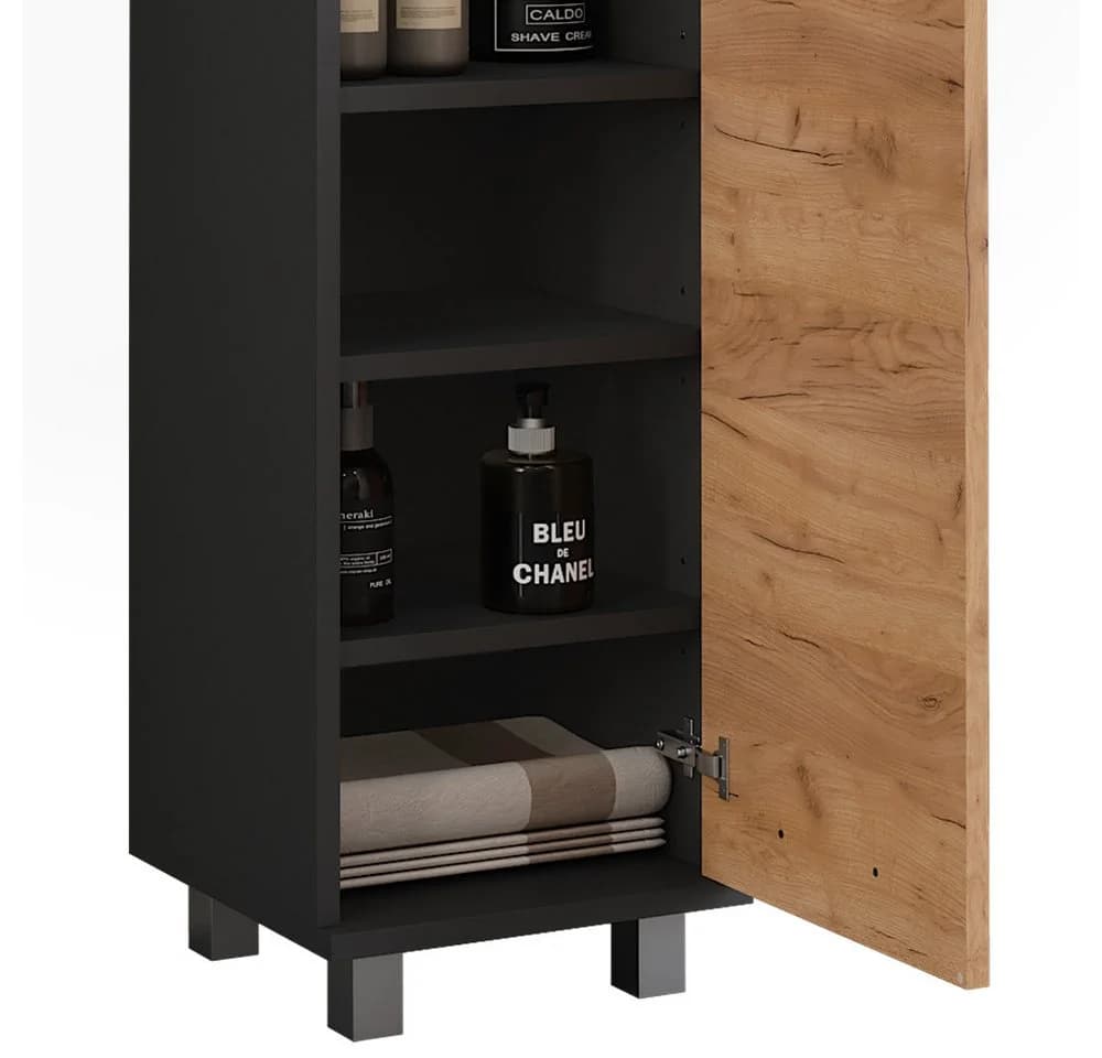 Vicco Midischrank Ilias Anthrazit/Goldkraft Eiche 2 Türen - Bild 5