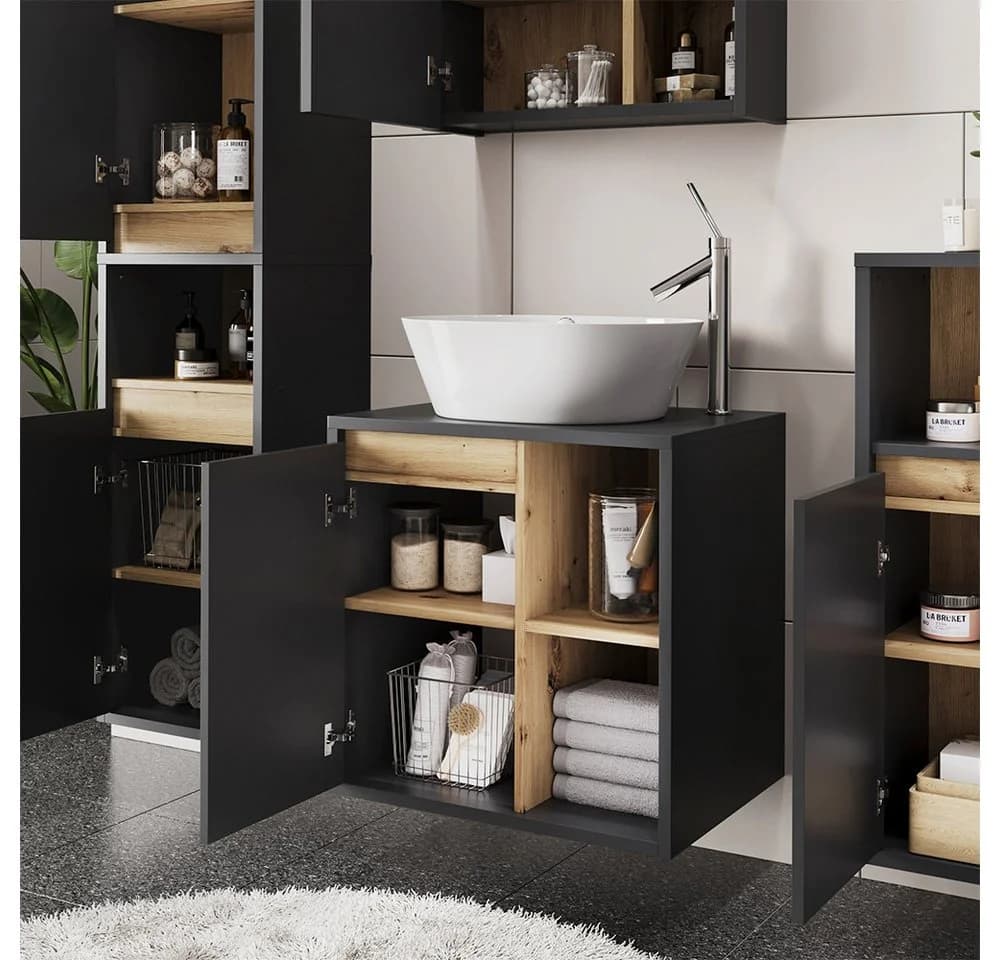 Vicco Waschbeckenunterschrank Viola Grau Modern - Bild 5