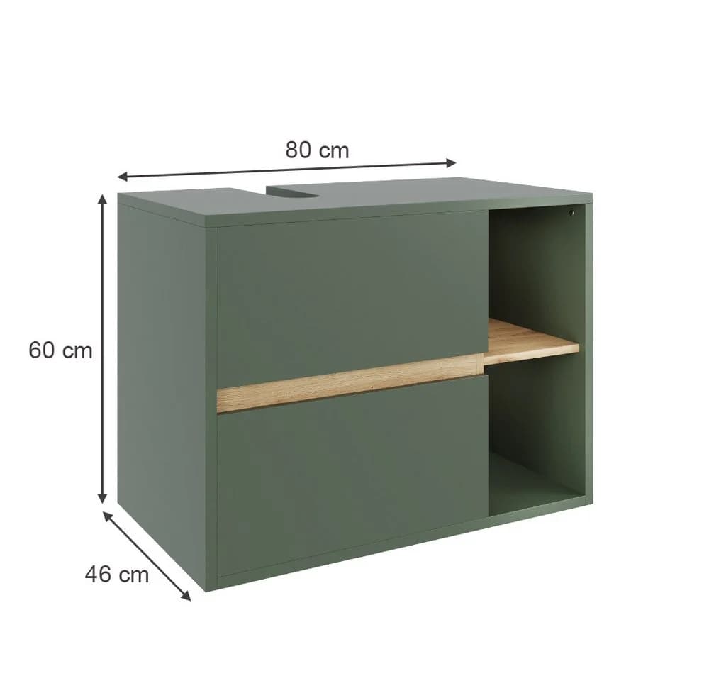 Vicco Waschbeckenunterschrank Viola Grün Modern mit 2 Schubladen - Bild 1
