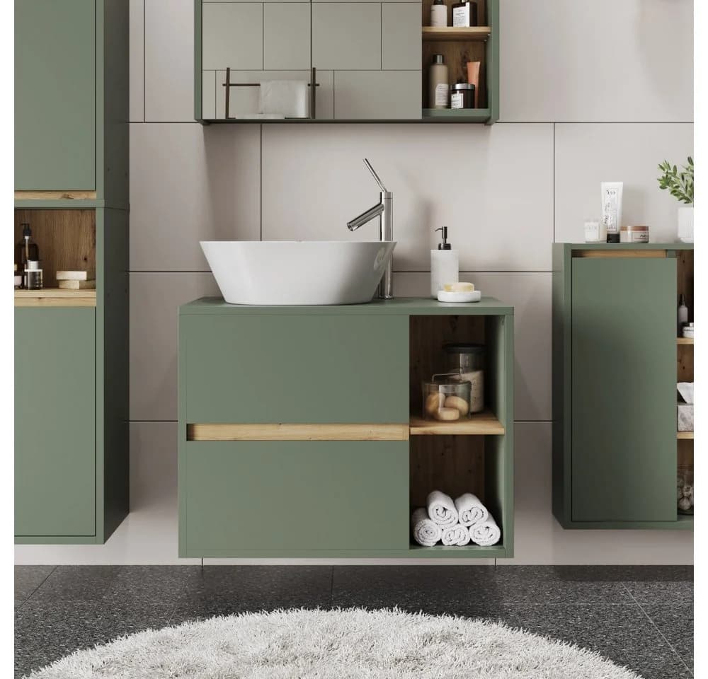 Vicco Waschbeckenunterschrank Viola Grün Modern mit 2 Schubladen - Bild 3