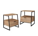 Vicco Nachtschrank Lunor Goldkraft Eiche/Schwarz 2er Set Bild 1
