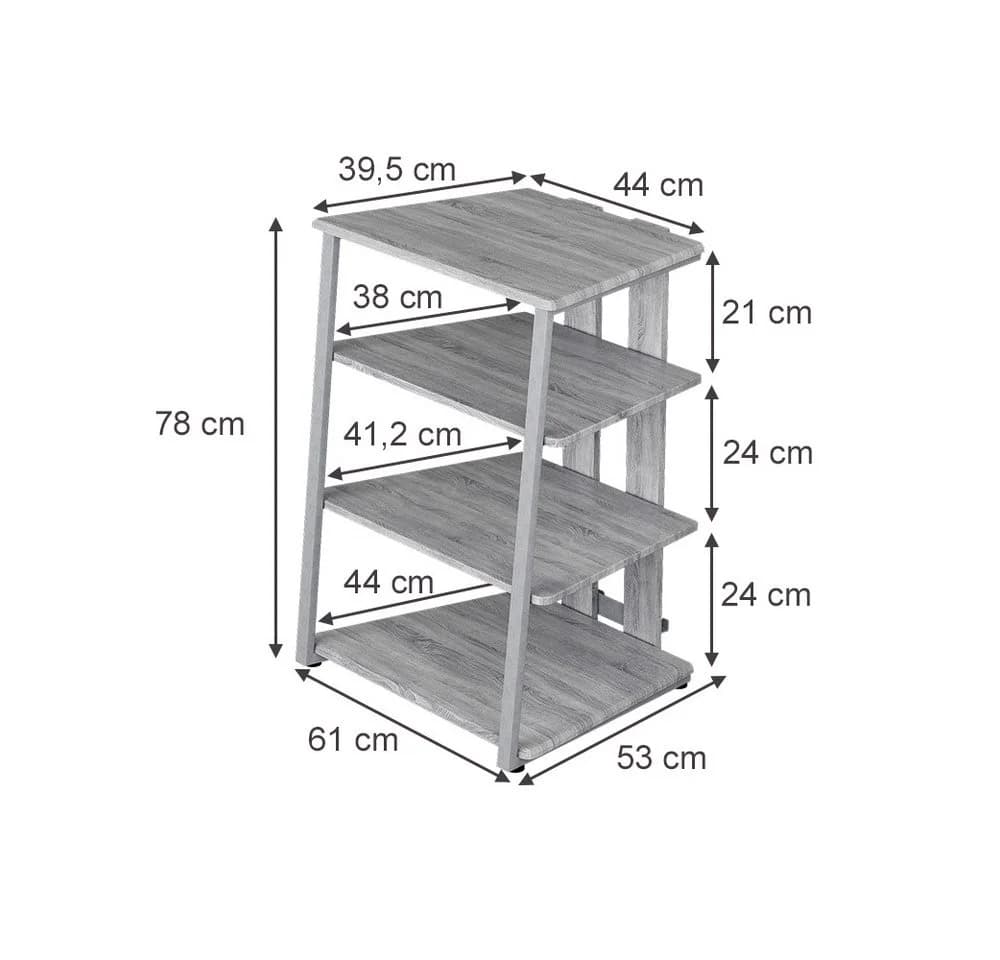 Vicco Bücherregal Tonar Grau 4 Ablageflächen Modern - Bild 3