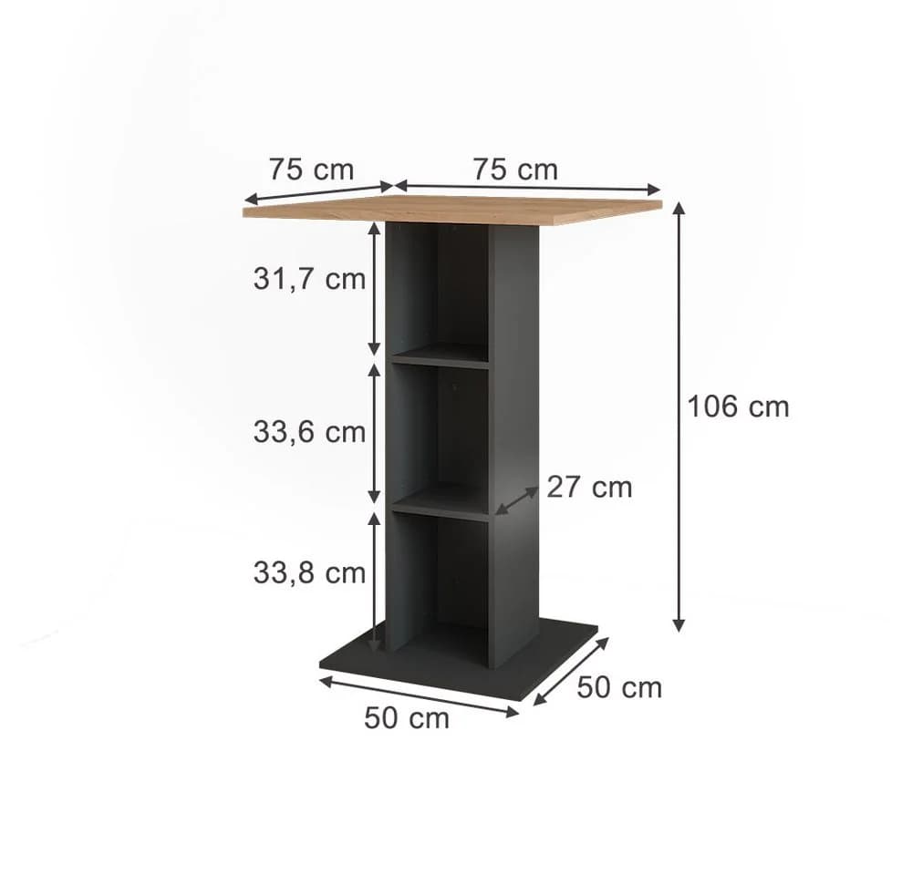 Vicco Bartisch Repose Goldkraft Eiche/Anthrazit - Bild 3