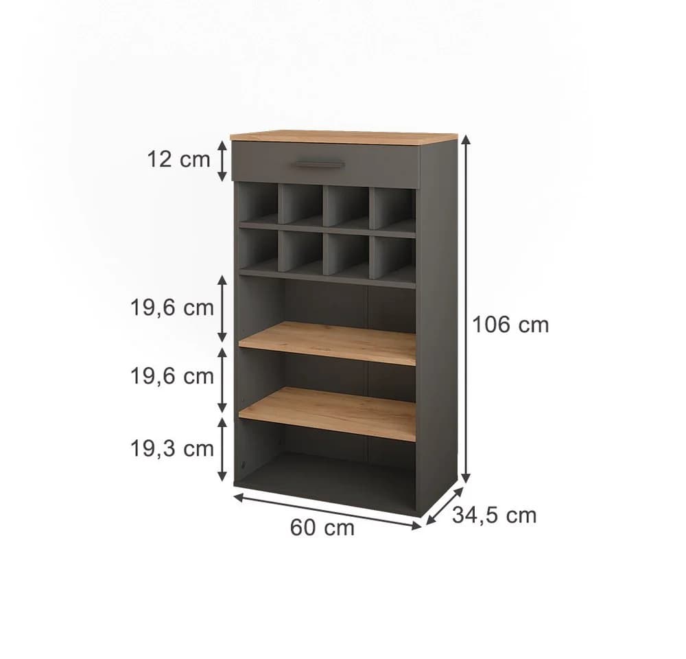 Vicco Weinregal Repose Goldkraft Eiche Anthrazit - Bild 3