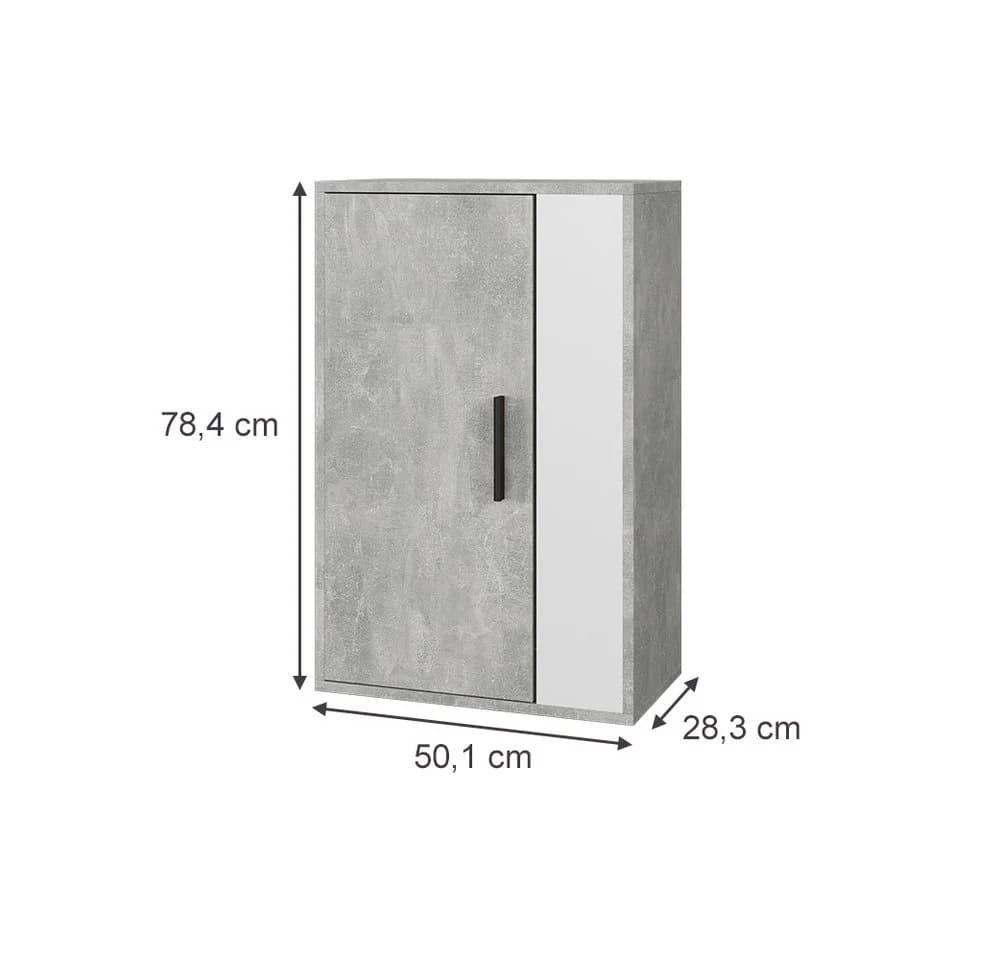 Vicco Bücherregal Berno Beton/Weiß 50,1 x 78,4 cm