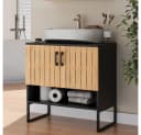 Vicco Waschbeckenunterschrank Vayra Bambus/Schwarz Bild 3