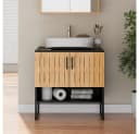 Vicco Waschbeckenunterschrank Vayra Bambus/Schwarz Bild 5