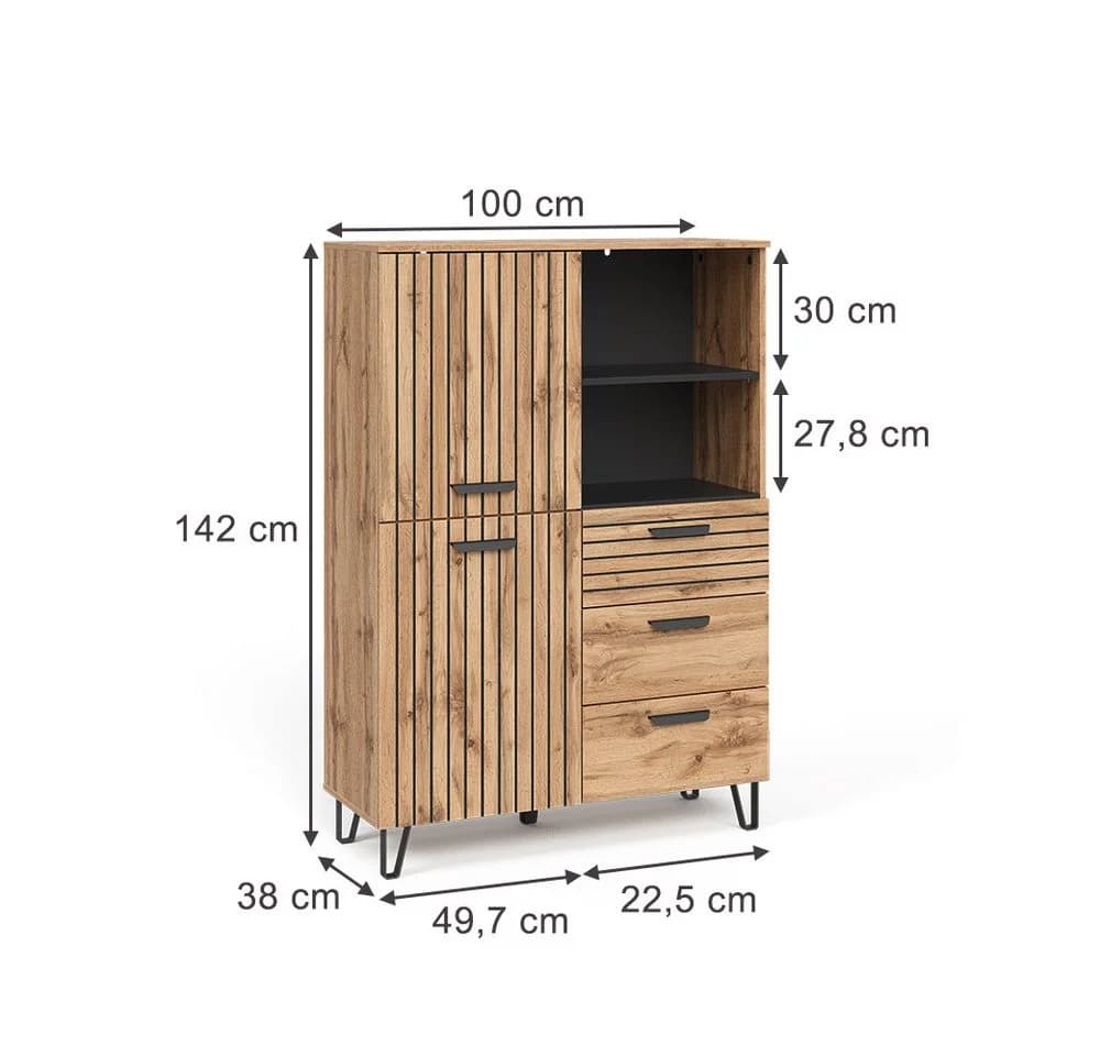 Vicco Garderobe Bernstein Eiche Wotan - Bild 3