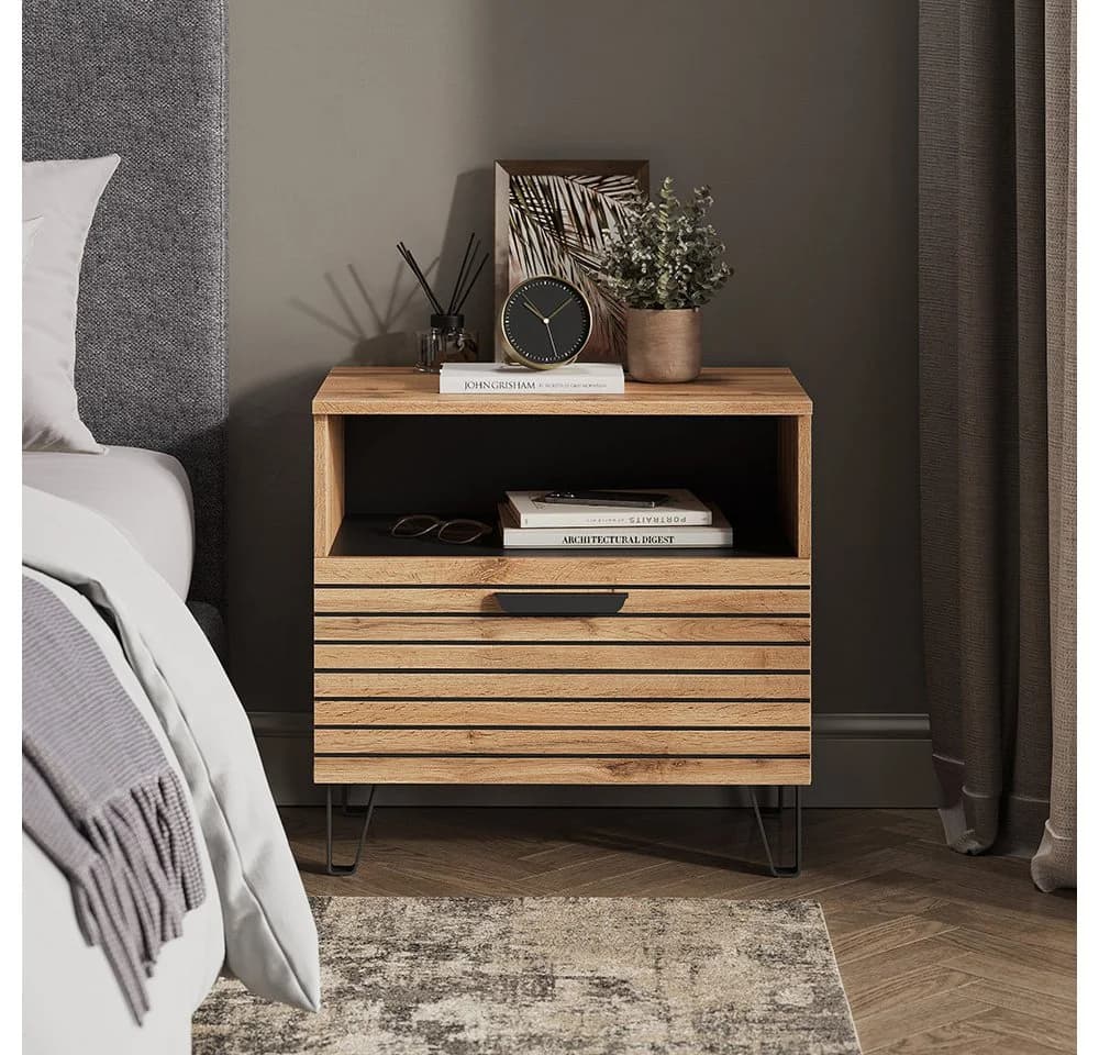 Vicco Nachtschrank Amber Eiche Wotan 60 x 58 cm - Bild 2