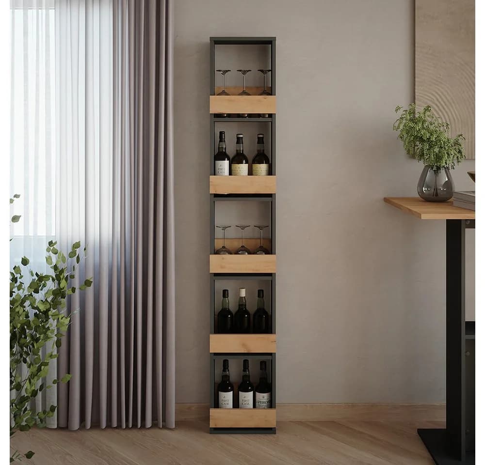 Vicco Weinregal Repose Goldkraft Eiche/Anthrazit - Bild 2