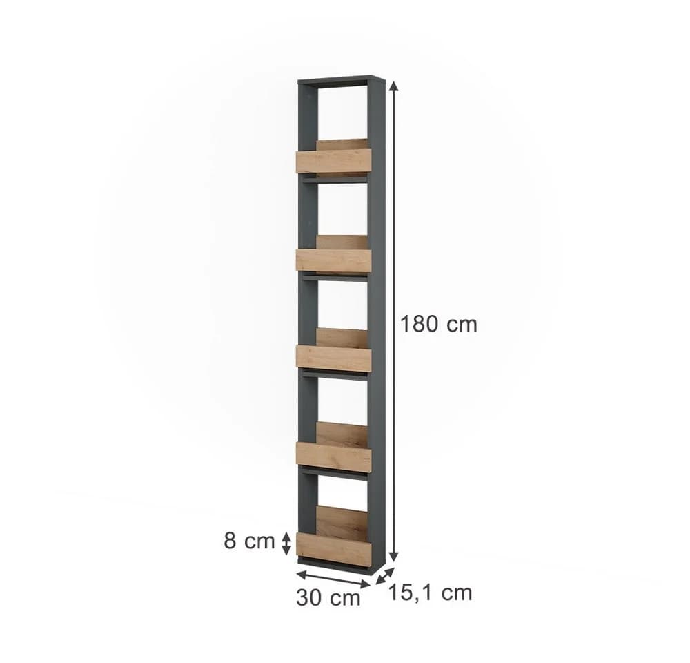 Vicco Weinregal Repose Goldkraft Eiche/Anthrazit - Bild 3