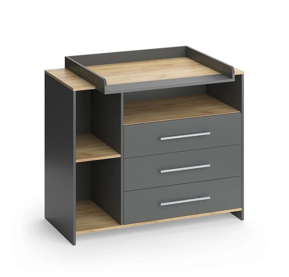 Vicco Wickelkommode Oskar mit Wickelaufsatz und 3 Schubladen - Bild 3