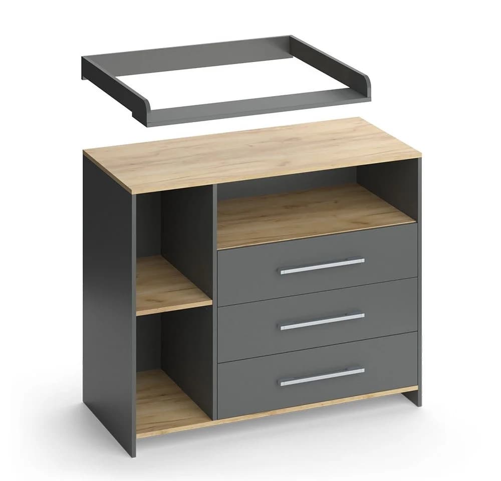 Vicco Wickelkommode Oskar mit Wickelaufsatz und 3 Schubladen - Bild 5