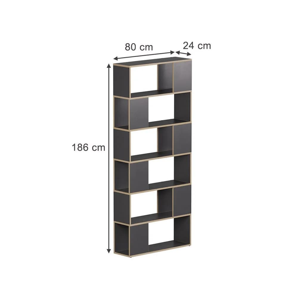 Vicco Raumteiler Eneos Anthrazit Eiche Modernes Standregal - Bild 3