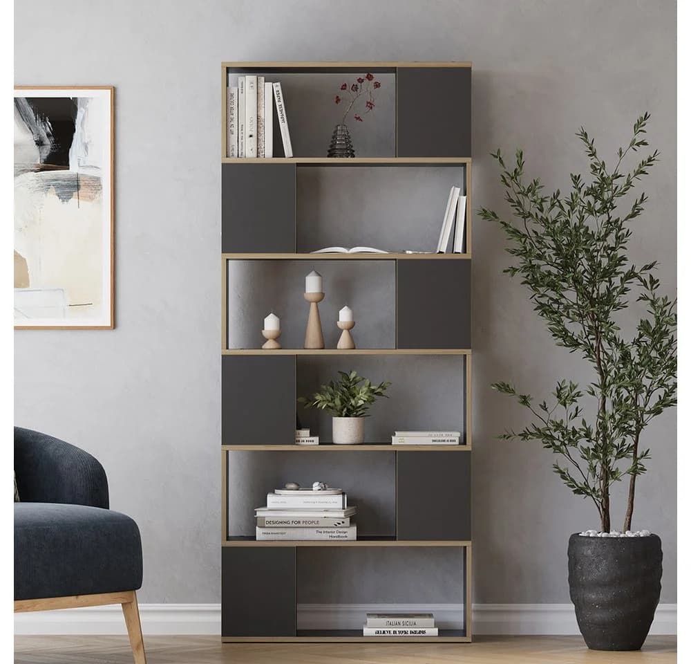 Vicco Raumteiler Eneos Anthrazit Eiche Modernes Standregal - Bild 5