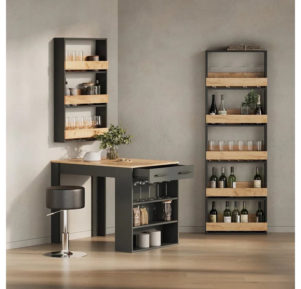 Livinity® Bartisch Regusa Anthrazit/Goldkraft Eiche - Bild 4