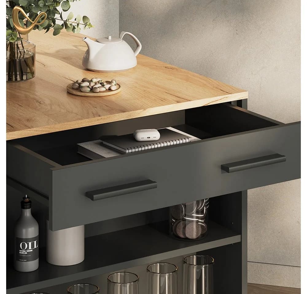 Livinity® Bartisch Regusa Anthrazit/Goldkraft Eiche - Bild 5