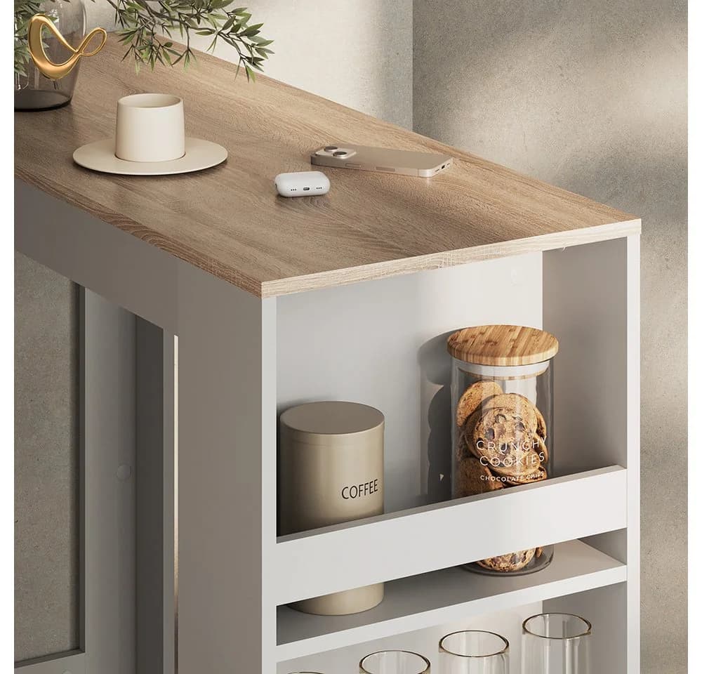 Livinity® Bartisch Regusa Weiß/Sonoma - Bild 5
