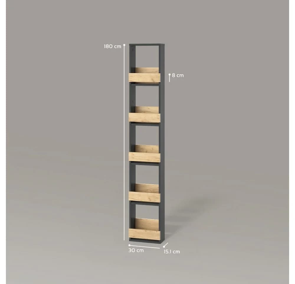 Livinity® Weinregal Regusa Goldkraft Eiche/Anthrazit 1-tlg. - Bild 3