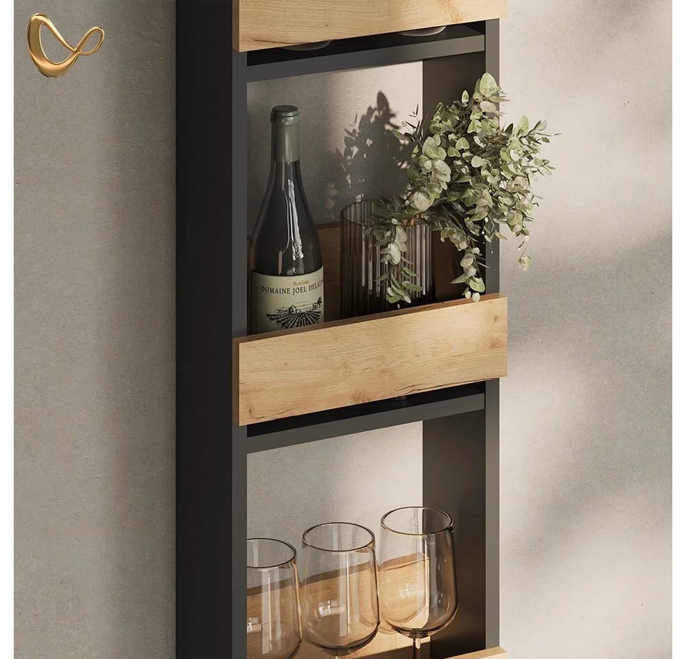 Livinity® Weinregal Regusa Goldkraft Eiche/Anthrazit 1-tlg. - Bild 5