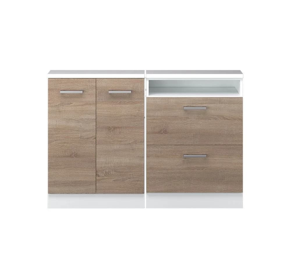 Vicco Dachschrägenschrank Rion, Sonoma/Weiß, 2er Set - Bild 5
