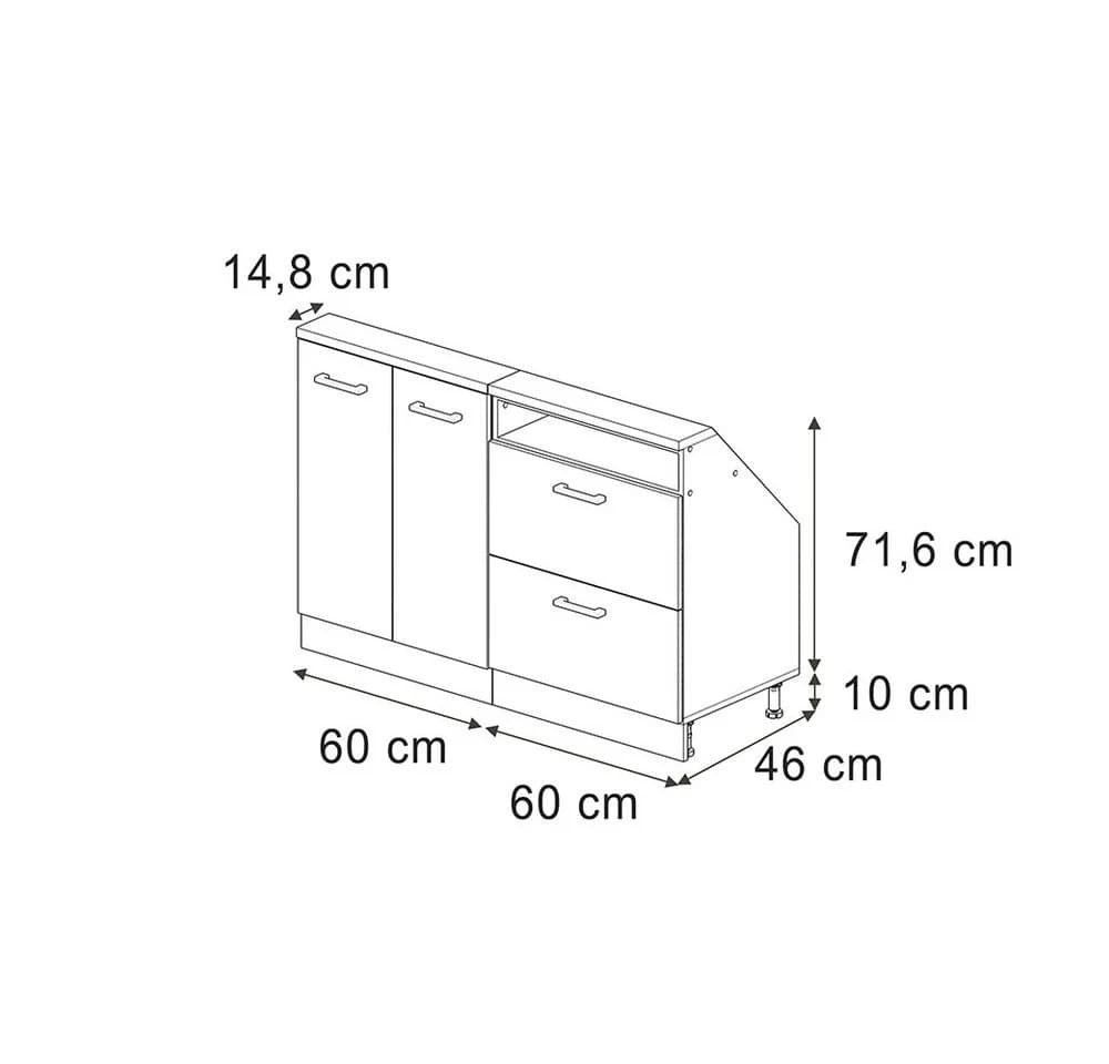 Vicco Kommode Rion Weiß Hochglanz 2er Set Dachschrägenmöbel