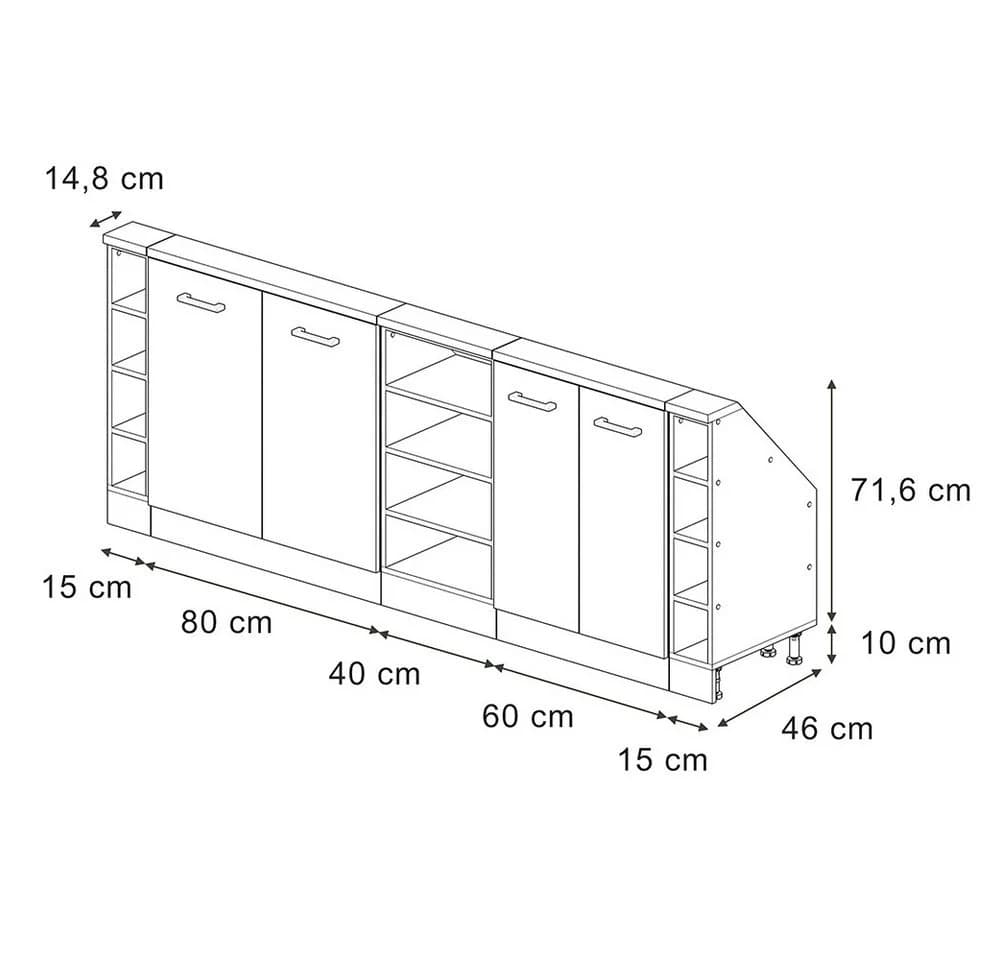 Vicco Kommode Rion Dachschrägenschrank 5er Set - Bild 3