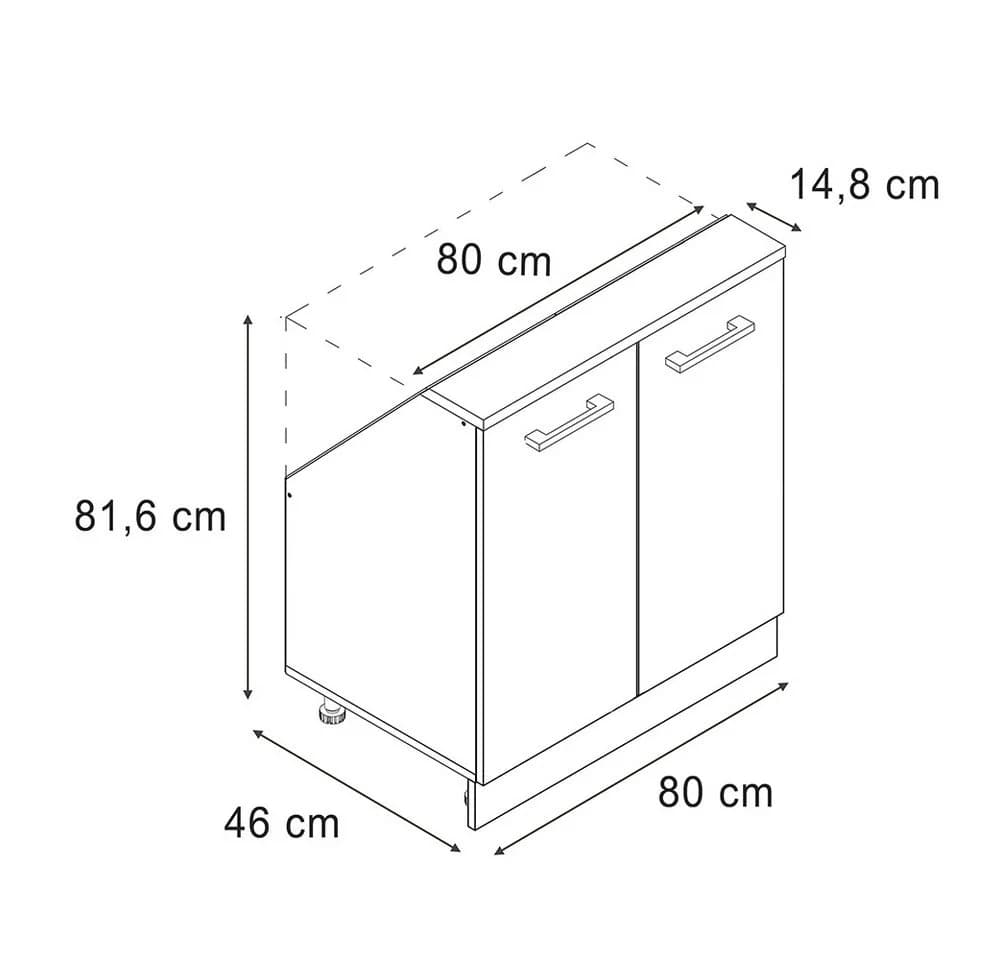 Vicco Kommode Rion Dachschrägenschrank 2 Türen Sonoma/Goldkraft Eiche
