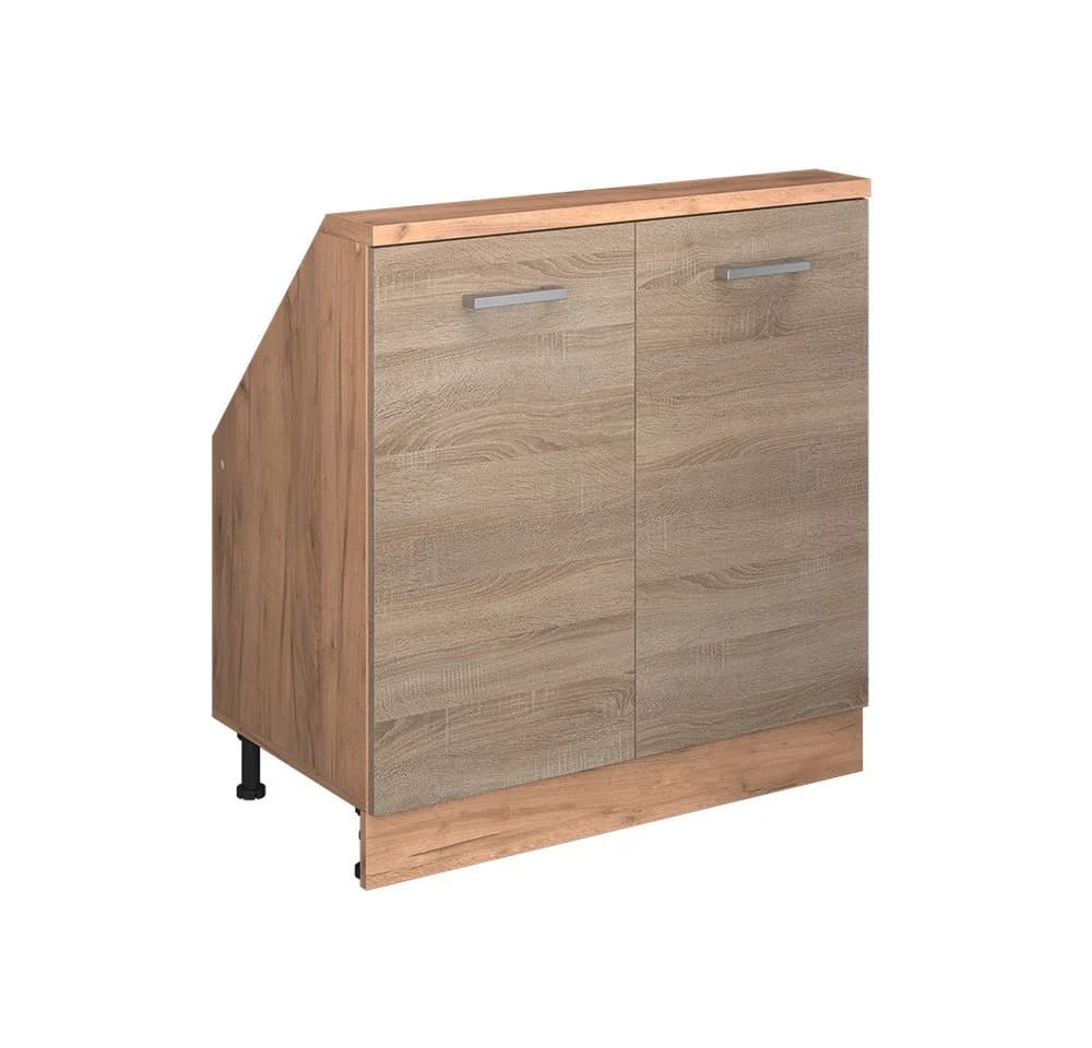 Vicco Kommode Rion Dachschrägenschrank 2 Türen Sonoma/Goldkraft Eiche - Bild 2