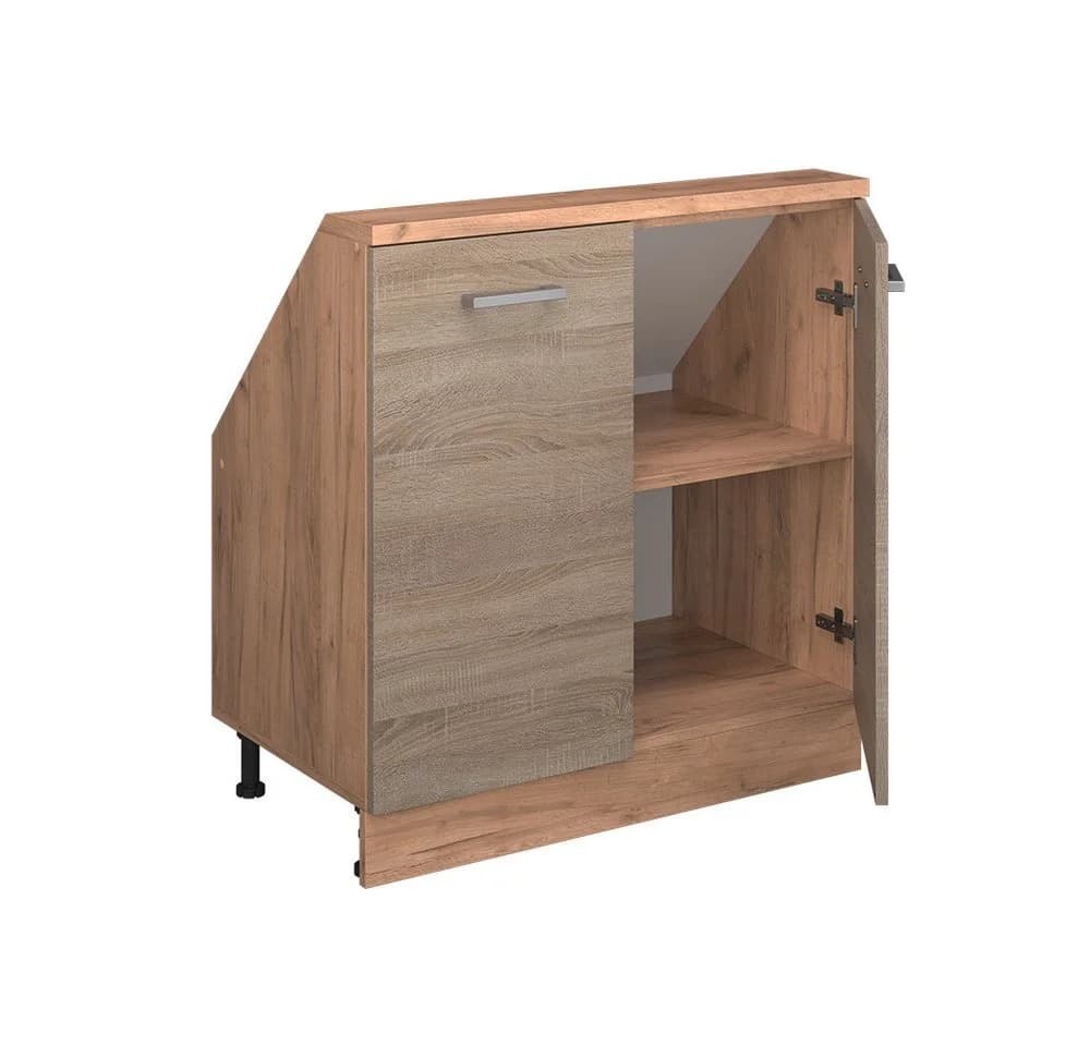 Vicco Kommode Rion Dachschrägenschrank 2 Türen Sonoma/Goldkraft Eiche - Bild 4