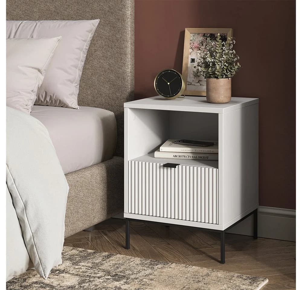Vicco Nachtschrank Eliza Weiß 1 Schublade Modern - Bild 2