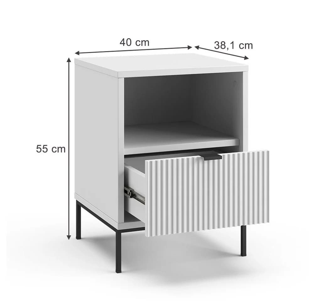 Vicco Nachtschrank Eliza Weiß 1 Schublade Modern - Bild 3
