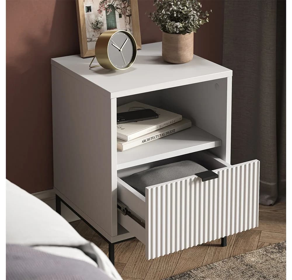 Vicco Nachtschrank Eliza Weiß 1 Schublade Modern - Bild 4