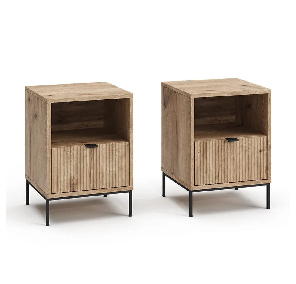 Vicco Nachtschrank Eliza 2er Set Viking Oak Modern