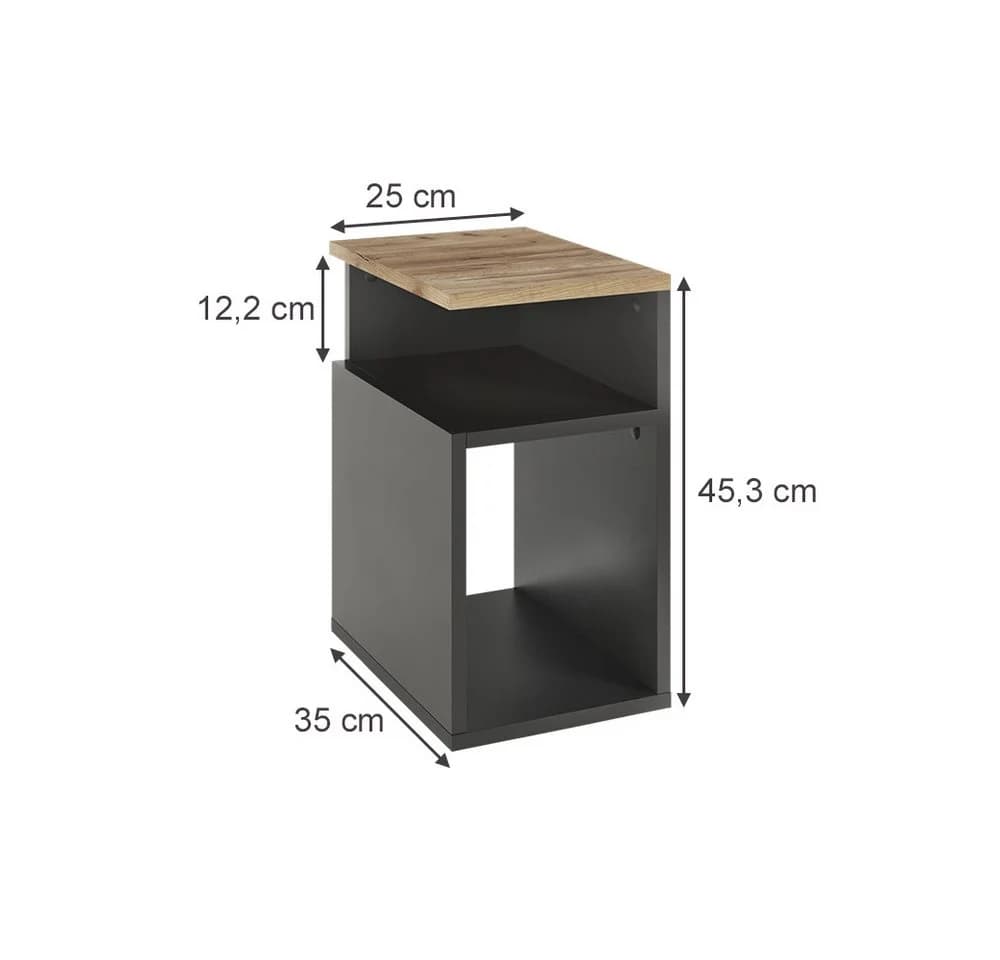 Vicco Nachtschrank Elios Anthrazit/Goldkraft Eiche 2er Set - Bild 3