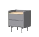 Vicco Nachtschrank Velina Grau/Eiche 48x58 cm 2 Schubladen Bild 1