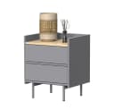 Vicco Nachtschrank Velina Grau/Eiche 48x58 cm 2 Schubladen Bild 5