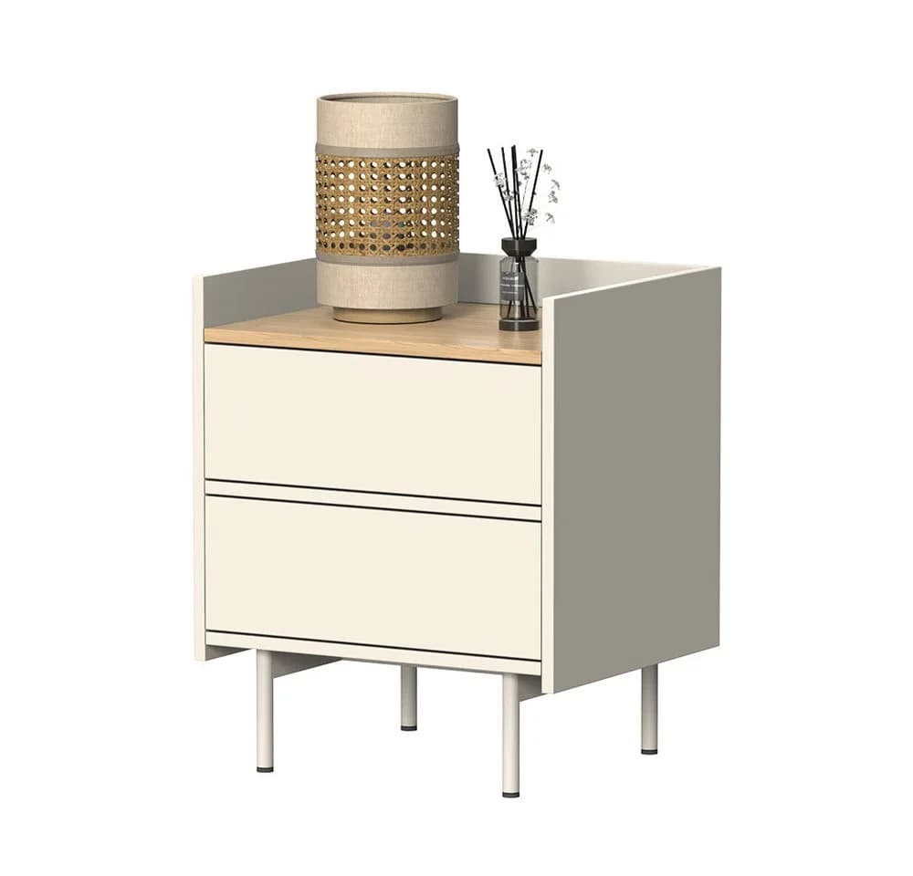 Vicco Nachtschrank Velina Creme/Eiche 2 Schubladen - Bild 5