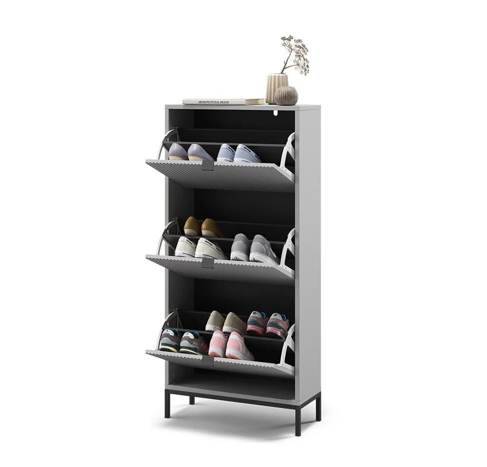 Vicco Schuhkipper Eliza Grau 3 Klappschubladen - Bild 5