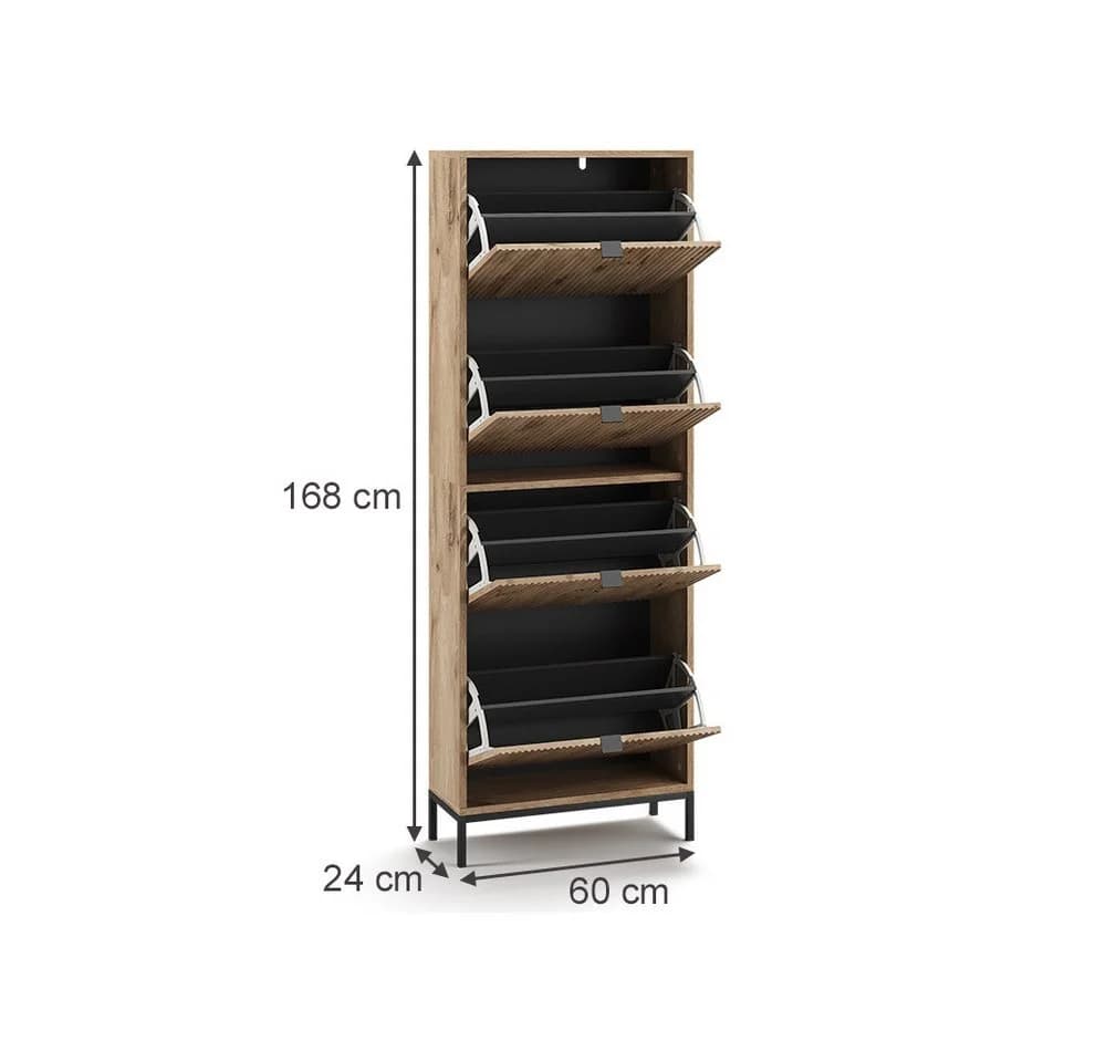 Vicco Schuhkipper Eliza Viking Oak 4 Klappschubladen - Bild 3