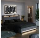 VitaliSpa® Polsterbett Christin Grau mit LED und USB-Anschluss Bild 2