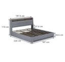 VitaliSpa® Polsterbett Christin Grau mit LED und USB-Anschluss Bild 3