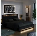 VitaliSpa® Polsterbett Christin Anthrazit/Eiche LED USB Bild 2
