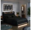 VitaliSpa Polsterbett Christin Anthrazit/Eiche mit LED und USB Bild 2