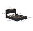 VitaliSpa Polsterbett Christin Anthrazit/Eiche mit LED und USB Bild 3