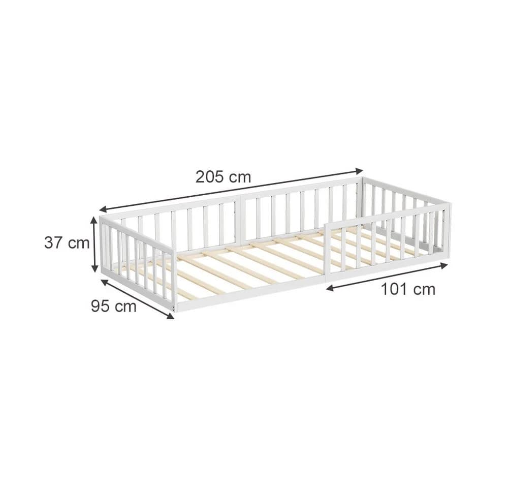 VitaliSpa® Kinderbett Minno Weiß Bodenbett