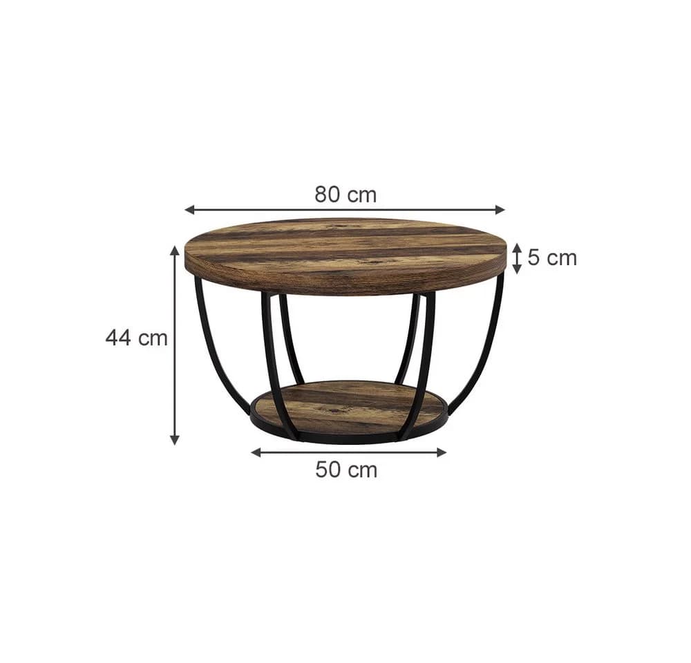 Vicco Couchtisch Arvina Eiche Rustikal 80x80 cm - Bild 3