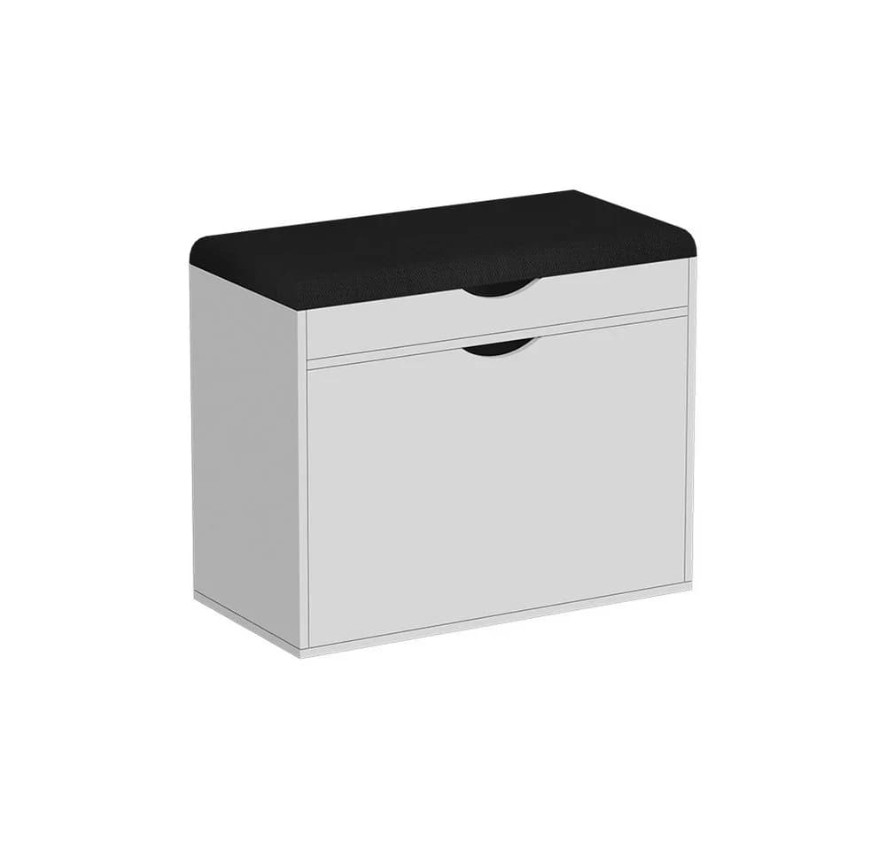Vicco Schuhbank Schufy Weiß/Schwarz 60 x 51 cm mit 2 Fächern